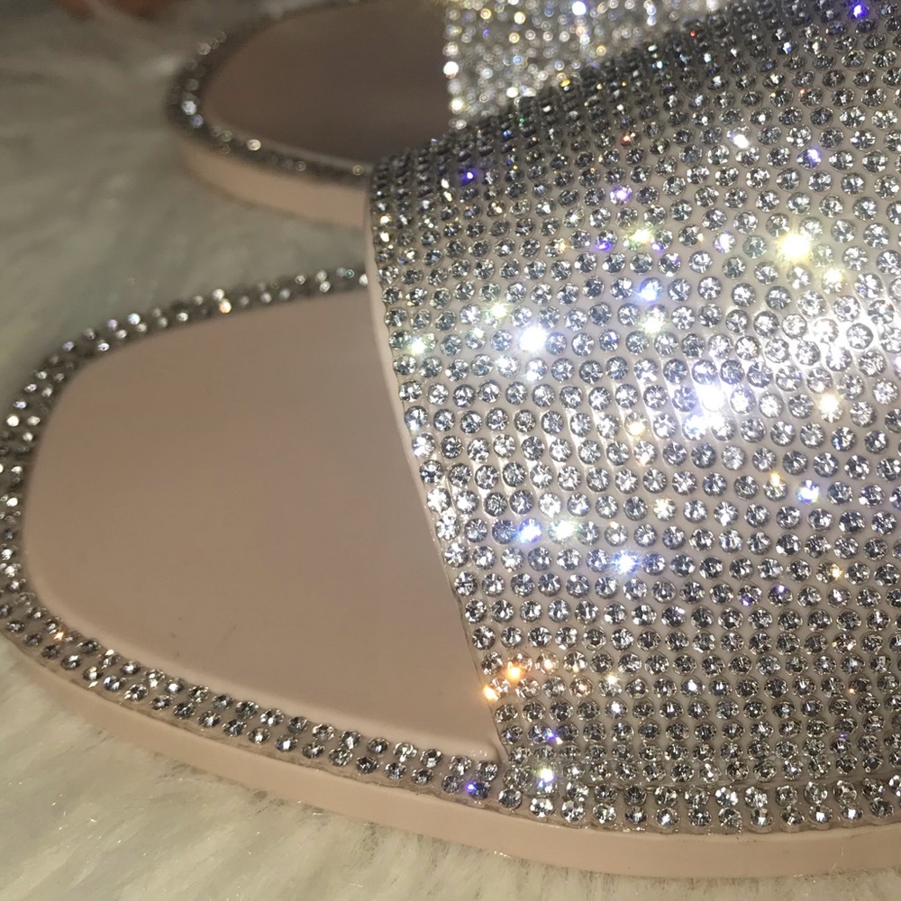 Nude Rhinestone Jelly Slide Sandal - Picture 9 of 10
